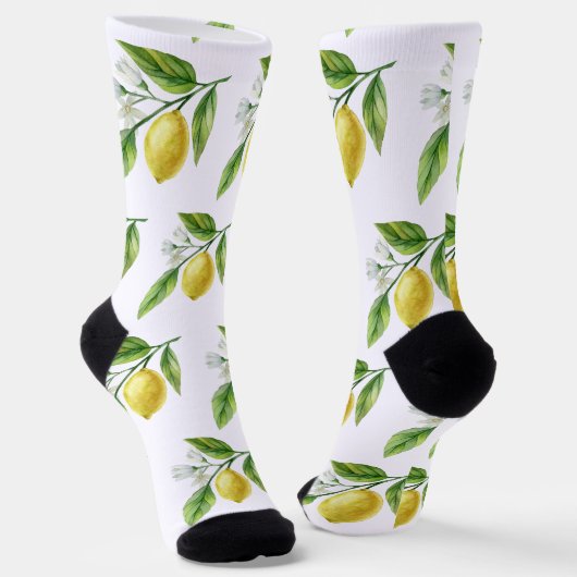 Chaussette Watercolor Lemon Pattern Socks (Angulaire)
