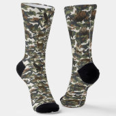 Chaussette Watercolor Style Camouflage Camo with Animals (Angulaire)