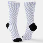 Chaussette Wavy À damiers Pastel Purple Checkerboard Motif (Angulaire)