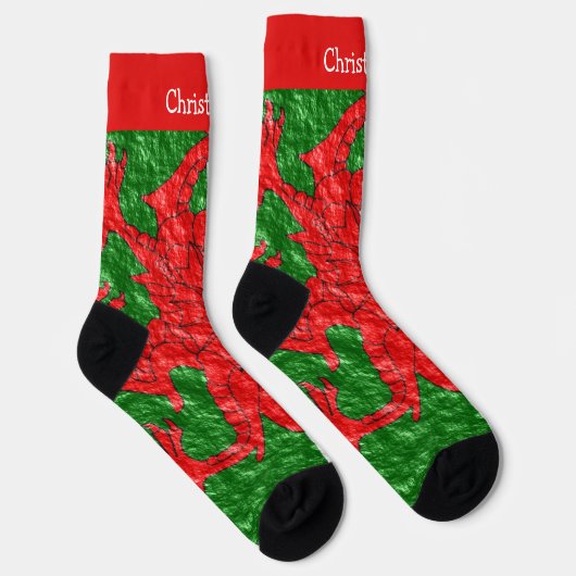 Chaussette Welsh Flag Design (Droite)