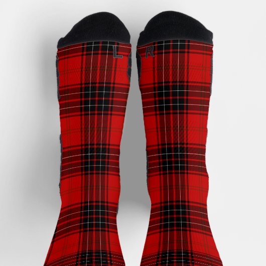 Chaussette Wemyss tartan rouge noir plaid (Haut)