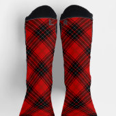 Chaussette Wemyss tartan rouge noir plaid (Haut)