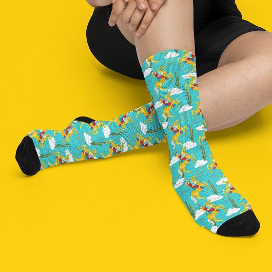 Chaussette Western Cowgirl Retro Patterned