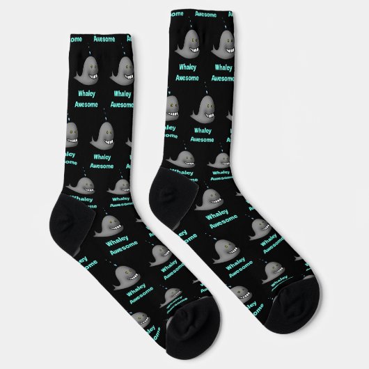 Chaussette Whaley Awesome Funny Whale Pun Design (Droite)