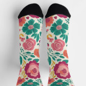 Chaussette Whimsical Folksy Floral Bloom Pattern (Haut)