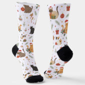Chaussette Whimsical Kitty Christmas Pattern Socks (Angulaire)