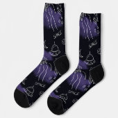 Chaussette Whimsical Purple Outer Space Seamless Pattern (Gauche)