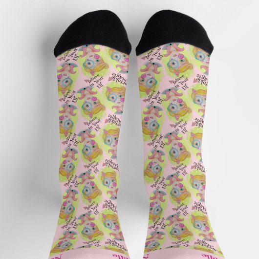 Chaussette Whimsky Quirky Elf Ajouter un nom Cute Retro Chris (Haut)