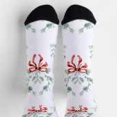 Chaussette Whimsy Socks – Red Bows Pattern & Festive Charm (Haut)