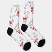 Chaussette Whimsy Socks – Red Bows Pattern & Festive Charm (Droite)