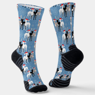 Chaussette Whippets de Noël ou Glyhounds italien Snowflake