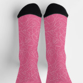 Chaussette White abstract doodles on pink background (Haut)