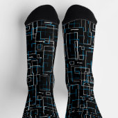 Chaussette White and Blue Lined Pattern over Black (Haut)