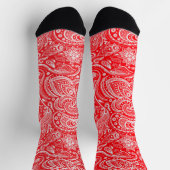 Chaussette White and red floral paisley pattern (Haut)