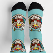 Chaussette White Dove Turquoise Blue Confirmation Célébration (Haut)