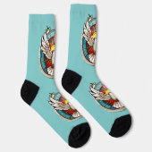 Chaussette White Dove Turquoise Blue Confirmation Célébration (Droite)