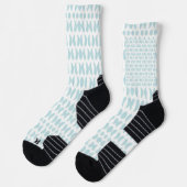 Chaussette White knee-high socks with blue oval patterns (Gauche)
