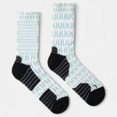 Chaussette White knee-high socks with blue oval patterns (Droite)