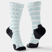 Chaussette White knee-high socks with blue oval patterns