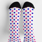 Chaussette White Pink Blue Polka Dot Pattern (Haut)