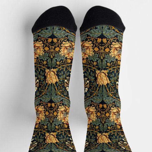 Chaussette William Morris Antique Honeysuckle Floral Pattern (Haut)