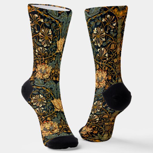 Chaussette William Morris Antique Honeysuckle Floral Pattern (Angulaire)