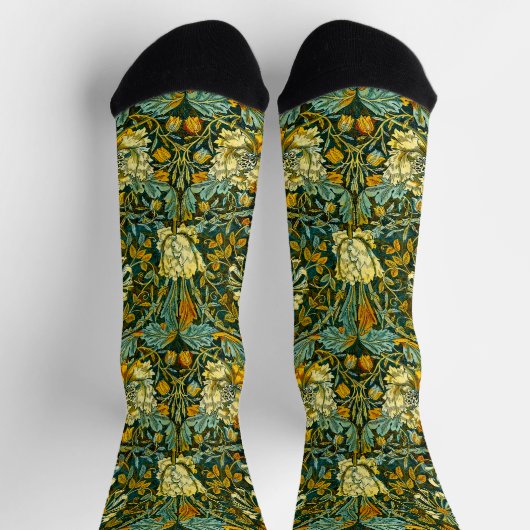 Chaussette William Morris Antique Honeysuckle Motif Floral (Haut)