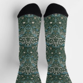 Chaussette William Morris Bleu Blanc & Vert Floral (Haut)