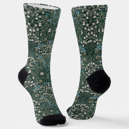 Chaussette William Morris Bleu Blanc & Vert Floral (Angulaire)