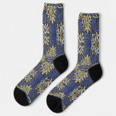 Chaussette William Morris Blue et Gold Tulip Willow Design (Gauche)