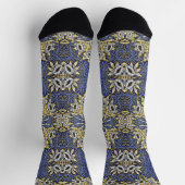 Chaussette William Morris Blue et Gold Tulip Willow Design (Haut)