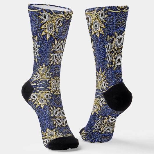 Chaussette William Morris Blue et Gold Tulip Willow Design (Angulaire)