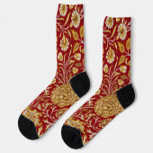 Chaussette William Morris Cherwell Motif Floral Rouge (Gauche)