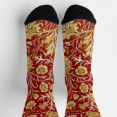 Chaussette William Morris Cherwell Motif Floral Rouge (Haut)