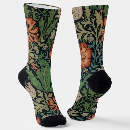 Chaussette William Morris Compton Fond d'écran classique (Angulaire)