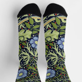 Chaussette William Morris Fleur d'antiquité aux algues marine (Haut)