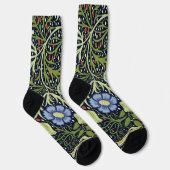 Chaussette William Morris Fleur d'antiquité aux algues marine (Droite)