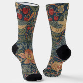 Chaussette William Morris Fraise Voleurs Oiseaux (Angulaire)