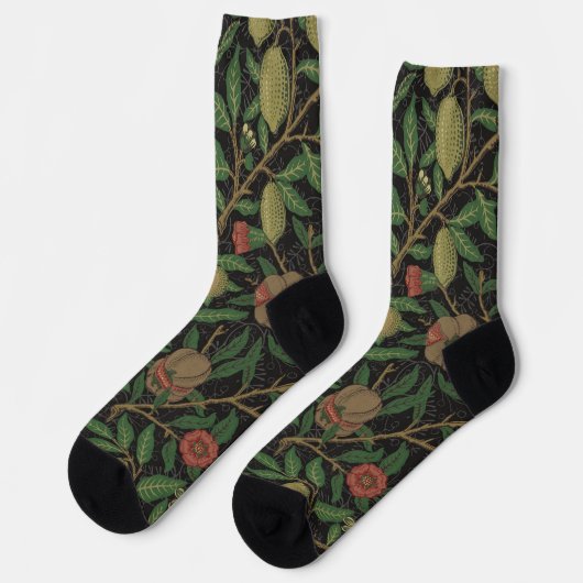Chaussette William Morris grenade classique fruits (Gauche)