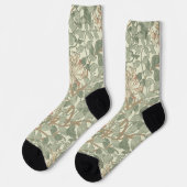 Chaussette William Morris Honeysuckle Vert Floral (Gauche)