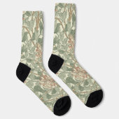 Chaussette William Morris Honeysuckle Vert Floral (Droite)