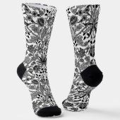 Chaussette William Morris Hyacinth Imprimer, noir et blanc (Angulaire)