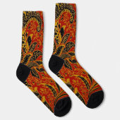 Chaussette William Morris India Rouge Floral Vintage Classiqu (Droite)