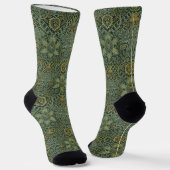 Chaussette William Morris Ispahan Vert sarcelle Floral Art (Angulaire)