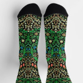 Chaussette William Morris Jacobean Floral, Black Background (Haut)