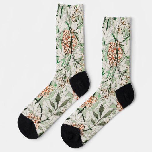 Chaussette William Morris Jardin Fleur de Jasmin Classique (Gauche)