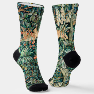 Chaussette William Morris Jardin Floral Vintage Lapin