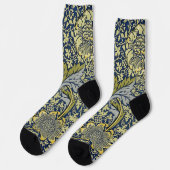 Chaussette William Morris Kennet Fond d'écran Floral Bleu (Gauche)
