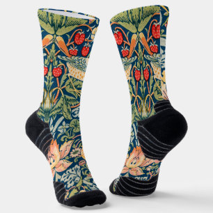 Chaussette William Morris motif floral voleur de fraises