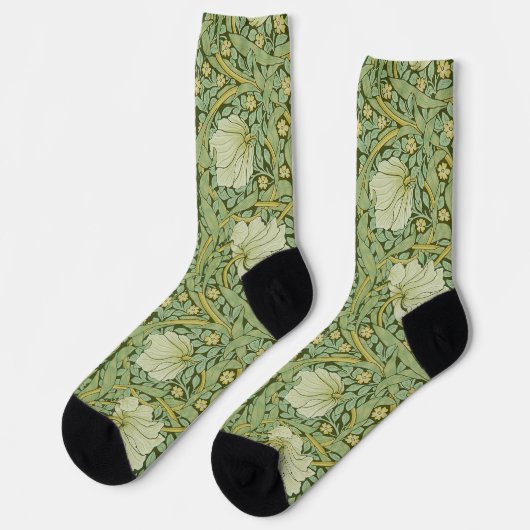 Chaussette William Morris Pimpernel Fond d'écran bleu Floral (Gauche)